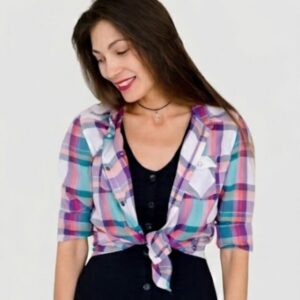Blusa a cuadros de algodon